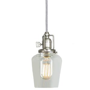 JVI Designs Liberty 1-Light Pendant - 5-in x 69.5-in - Satin Nickel