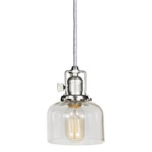 JVI Designs Shyra 1-Light Pendant - 5-in x 67.5-in - Satin Nickel