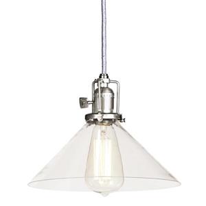 JVI Designs Bailey 1-Light Pendant - 10-in x 68.5-in - Satin Nickel