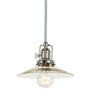 JVI Designs Ashbury 1-Light Pendant - 8-in x 66.5-in - Polished Nickel