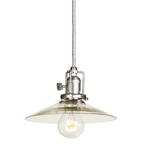 JVI Designs Ashbury 1-Light Pendant - 8-in x 66.5-in - Satin Nickel