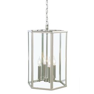 JVI Designs George 4-Light Pendant - 13-in x 56.5-in - Polished Nickel