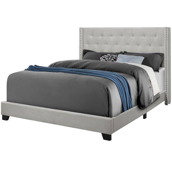 Monarch Specialties Bed Light, Madison Queen Platform Bed With Upholstered Headboard