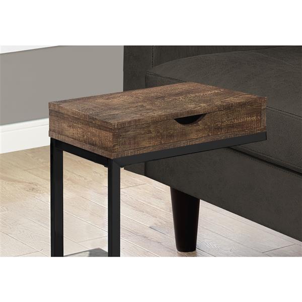 Monarch Accent Table with Drawer - Brown Reclaimed Wood /Black