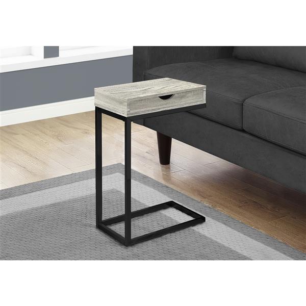 Monarch Accent Table with Drawer - Grey Reclaimed Wood /Black