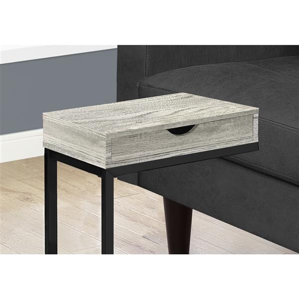 Monarch Accent Table with Drawer - Grey Reclaimed Wood /Black