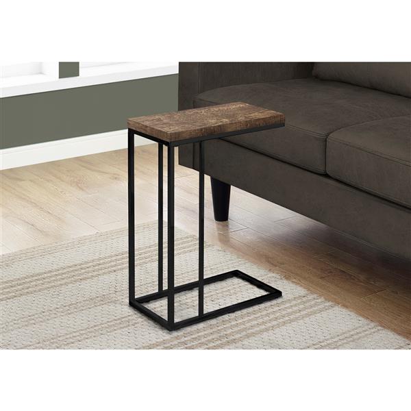 Monarch Accent Table - Brown Reclaimed Wood and Black Metal