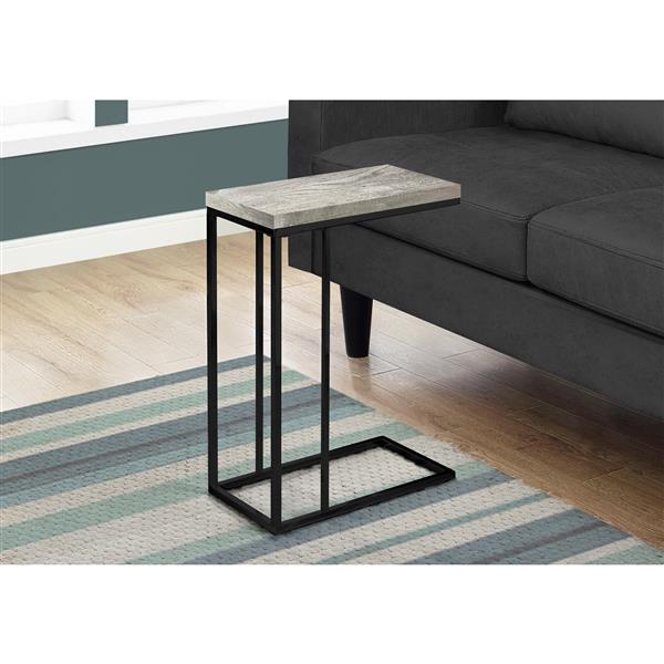 Monarch Accent Table - Grey Reclaimed Wood and Black Metal