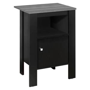 Table d'appoint ou table de nuit, noir avec dessus gris