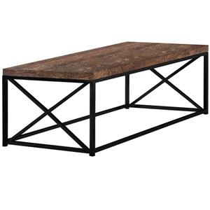 Monarch Coffee Table - Brown Reclaimed Wood and Black Metal - 44-in