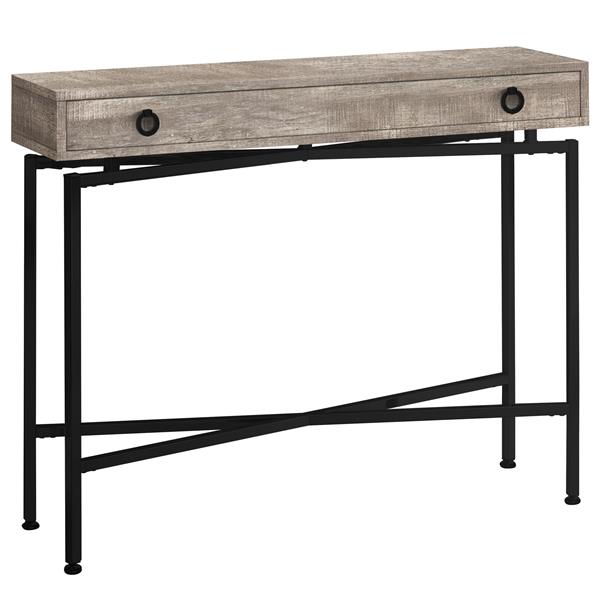 Monarch Accent Table - Console Taupe Reclaimed Wood and Black 42-in