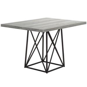 Table salle à manger, faux bois gris et métal noir, 36"X 48"