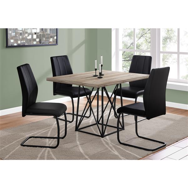 Monarch Dining Table - Taupe Reclaimed Wood Look/Black -  36-in x 48-in