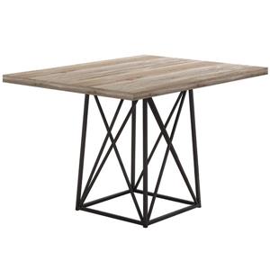 Table salle à manger, faux bois taupe et métal noir, 36"X48"