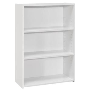 Bibliothèque/étagère avec 3 tablettes, blanc, 36"h