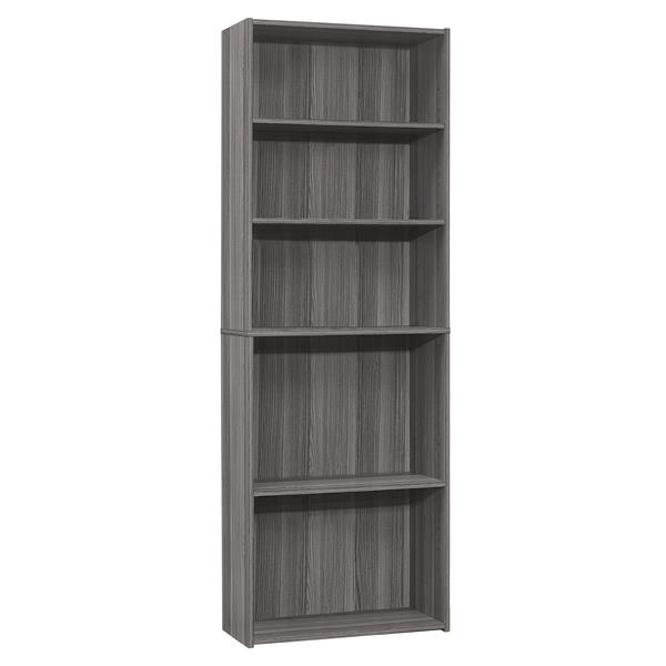 Bibliothèque/étagère Monarch 5 tablettes 72 po gris