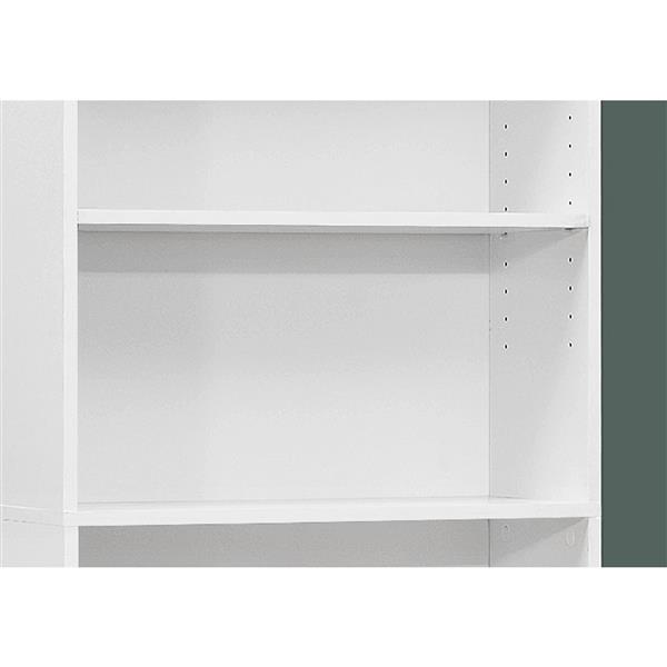 Monarch Bookcase with 5 Shelves - White -  72-in H