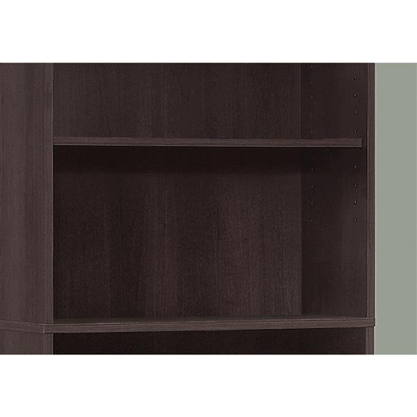 Monarch Bookcase with 5 Shelves - Cappuccino -  72-in H