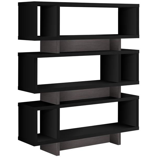 Monarch Specialties Bookcase, Black Modern Bookcase With Doors
