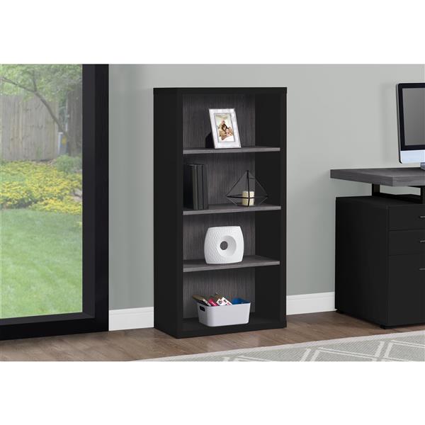 Monarch Specialties Bookcase, Black Bookcase With Adjustable Shelves