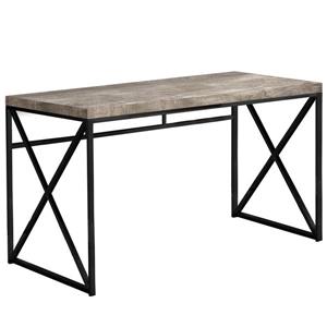 Monarch Computer Desk - Taupe Reclaimed Wood / Black metal - 48-in L