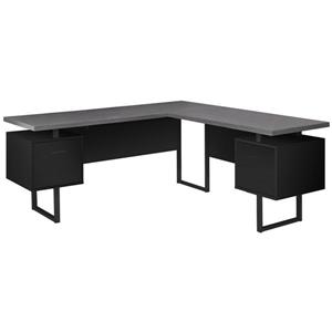 Monarch 70-in Black/Grey Top Left/Right Facing Computer Desk