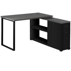 Monarch Computer Desk - Black and Grey - Left/Right Facing