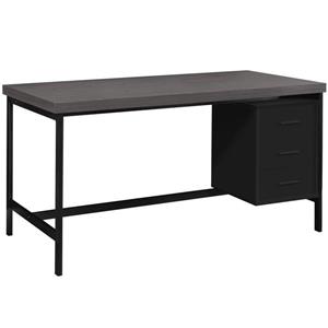 Monarch Computer Desk - Black with grey Top - 60-in