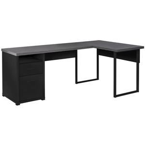Monarch Computer Desk - Black and Grey - Left/Right Facing - 80-in L