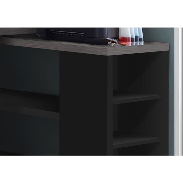 Monarch Computer Desk - L-Shape - Black and Grey Top