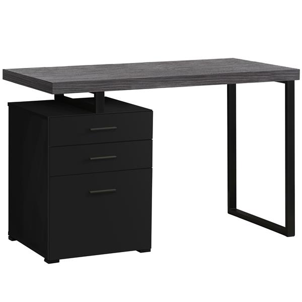 Monarch Computer Desk - Black / Grey Top -  Left/Right Facing - 48-in