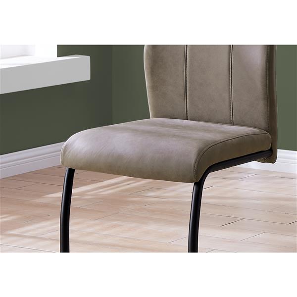 Monarch Dining Chairs Taupe Fabric and Black Metal - 39-in H - Set of 2