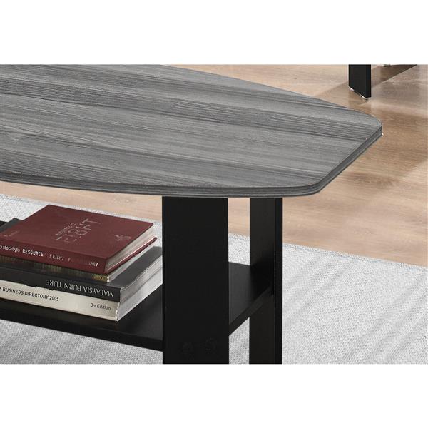 Monarch Table Set with Angles -  Black with Grey Top -  Set of 3