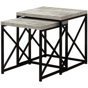 Monarch Nesting Table Grey Reclaimed Wood/Black - 2 Pcs Set