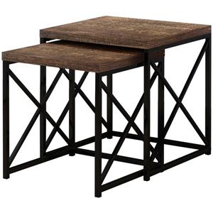 Monarch Nesting Table Brown Reclaimed Wood/Black - 2 Pcs Set