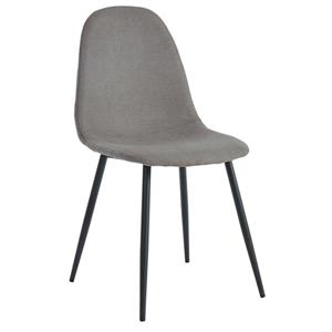 Chaises salle à manger tissu gris et métal, ensemble de 4