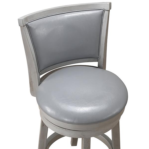 Tabourets de bar pivotants, gris/argent, ensemble de 2