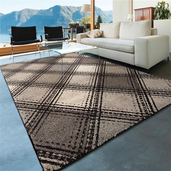 Orian Rugs Diamond Rug - 63-in x 90-in - Polypropylene - Gray/Beige ...