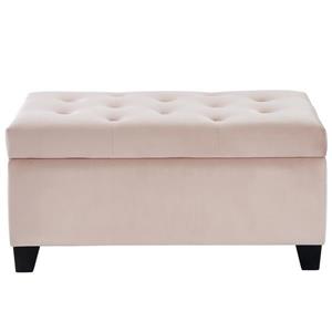 Ottomane en velours avec rangement !nspire, 36 po x 18 po, rose poudre