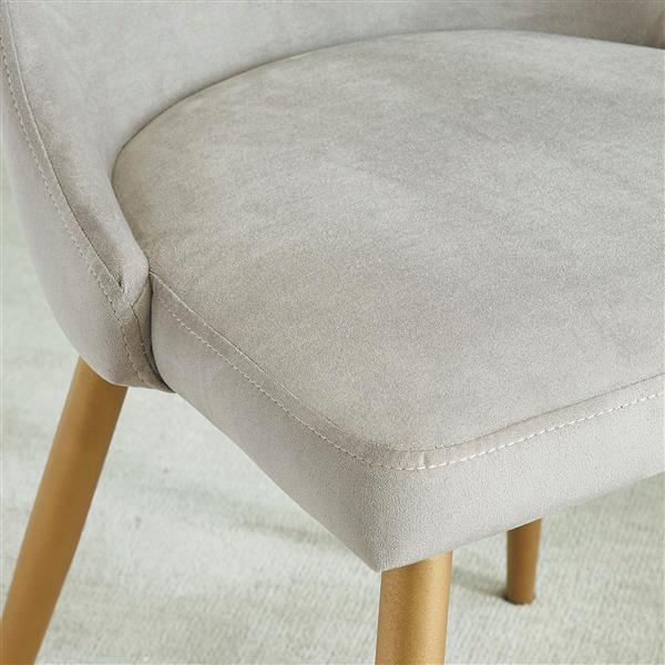 !nspire Dining Chair - 35.75-in - Light Grey Velvet and Golden Base - Set of 2