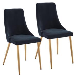 Chaise de salle à manger !nspire, velours noir et structure dorée, 35,75 po, ens. de 2