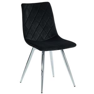 !nspire Dining Chair - 34-in - Black Velvet and Chrome Base - Set of 2