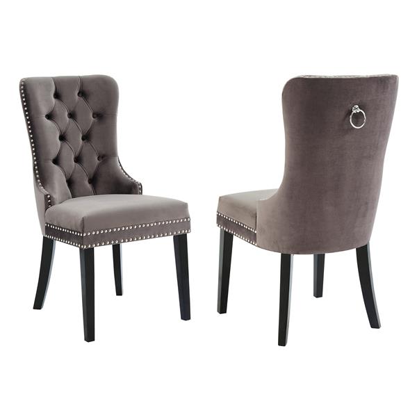 Nspire Velvet Dining Chair 40 In, Grey Dining Chairs With Handles On Back