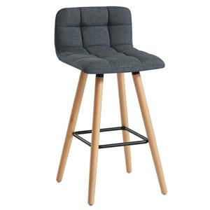 WHI Fabric/Solid Wood Counter Stool - Charcoal - Set of 2