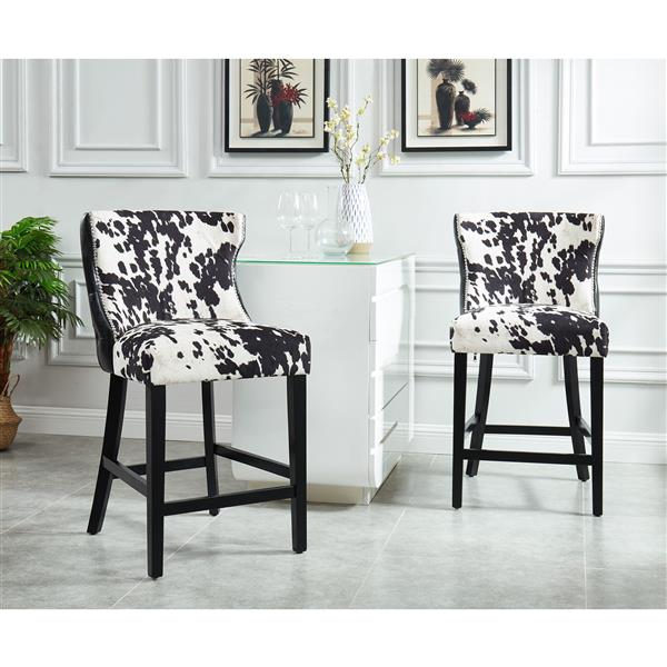 Nspire Faux Cowhide Counter Stool Black Set Of 2 203 795blk Rona