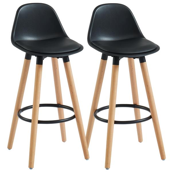 WHI ABS Molded Counter Stool - Black - Set of 2