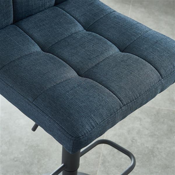 WHI Adjustable Height Fabric Stool -  Blue/Grey - Set of 2