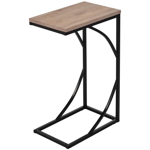 WHI C-Style Table -  Faux Wood Natural and Black Metal