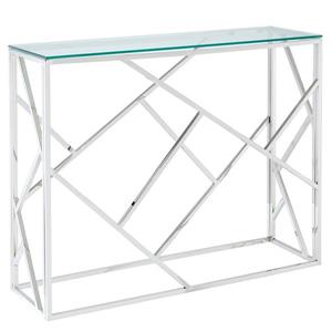 !nspire Console Table - Clear Glass - 30.75-in x 11.75-in - Stainless Steel Base
