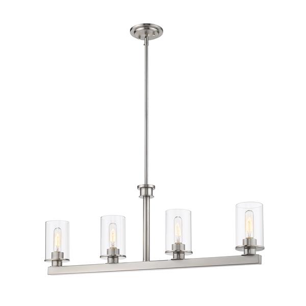 Z-Lite Savannah Contemporary 4-Light Kitchen Island Light - Nickel